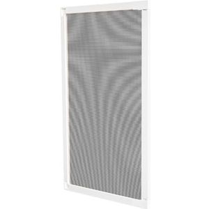 Amig - Glijdende klamboe voor ramen - wit aluminium en grijs glasvezelgaas - verstelbaar en snijbaar - snelle installatie op raamkozijn - 70 x 130 cm