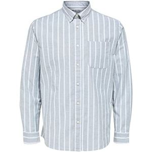 SELECTED HOMME SLHREGRICK-OX Flex Shirt LS W NOOS Shirt voor heren, Sycamore/Stripes: Stripes, S, Sycamore/stripes: strepen, S