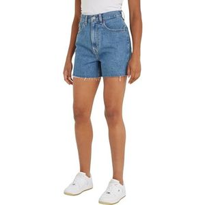 Tommy Jeans Dames MOM UH kort BH0034, Denim Medium, 32W, Denim Medium, 32W