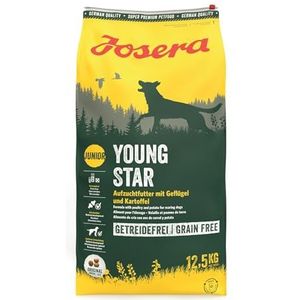 JOSERA YoungStar (1 x 12,5 kg), graanvrij puppyvoer voor middelgrote en grote rassen, super premium droogvoer voor groeiende honden, 1 stuk verpakt