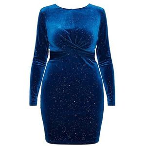 dulcey Mini-jurk met lange mouwen voor dames, smaragd blauw, L