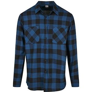 Urban Classics Checked Flanell Shirt heren hemd, blauw/zwart, 4XL