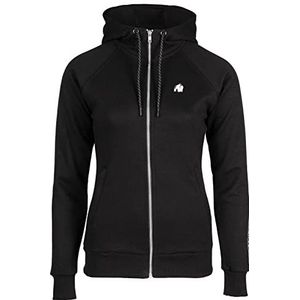 Gorilla Wear - Marion zip hoodie - zwart - bodybuilding sport dagelijks leven vrije tijd met logo opdruk licht en comfortabel voor optimale beweging van polyester katoen