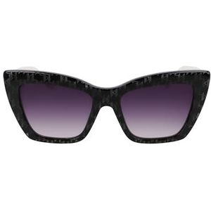 KARL LAGERFELD KL6158S zonnebril voor dames, zwart/wit, eenheidsmaat, Zwart/Wit, one size