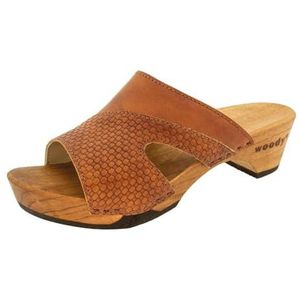 Woody Fiona houten schoen voor dames, saforbruin, 38 EU, Saforbruin, 38 EU
