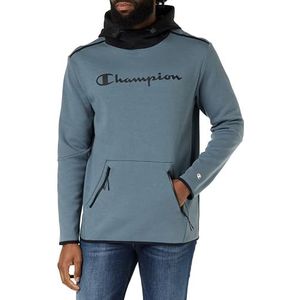 Champion Legacy X-PRO Interlock Logo sweatshirt met capuchon, viltgrijs, L voor heren