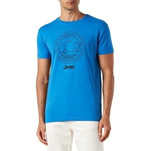 Jeep O102740-Q028 J T-shirt Mountains Adventure gegarandeerd - sinds 1941 inch J23S Heren Pacific Blue/Black XL, Pacific Blue/Zwart, XL