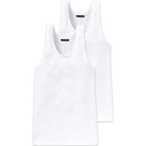 Schiesser Herenonderhemd zonder mouwen, 2 stuks, wit (100 -wit), S