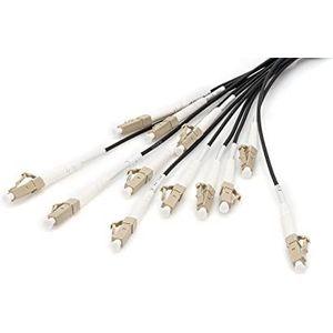 DIGITUS glasvezel breakout kabel - OM4-12 vezels 30 m - LC/UPC naar LC/UPC male - multimode MM 50/125µ - glasvezelkabel, netwerkkabel, ethernetkabel - zwart