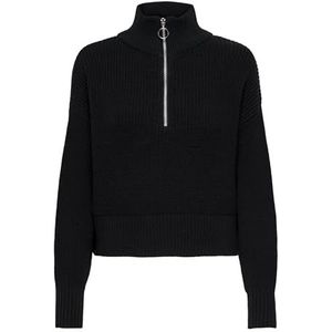 ONLFOLLY LS High Neck Half Zip KNT, zwart, XL