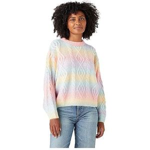 Wrangler Cable Knit Sweater voor dames, Sick Pink, XL