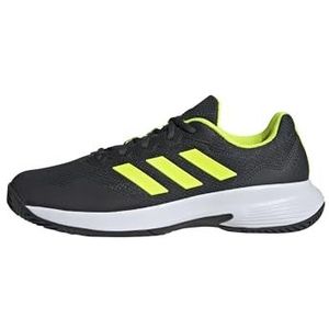 adidas Heren Gamecourt 2.0 Tennis Shoes, carbon/lucid lemon/ftwr white, 39 1/3 EU