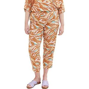 TOM TAILOR Dames 1037318 Plussize broek, 31758-Brown Abstract Leaf Design, 46W / 28L, 31758 - Brown Abstract Leaf Design, 46W x 28L
