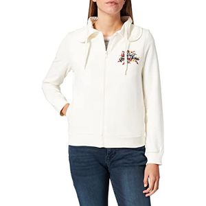 Love Moschino Dames met ritssluiting geborsteld stretch katoen sweatshirt, wit, 46