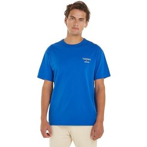 Tommy Jeans Heren T-shirt met korte mouwen en ronde hals, Blauw (Perzisch blauw), M