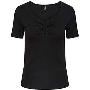 PIECES Pctania Ss Top Noos Bc T-shirt voor dames, zwart, XL