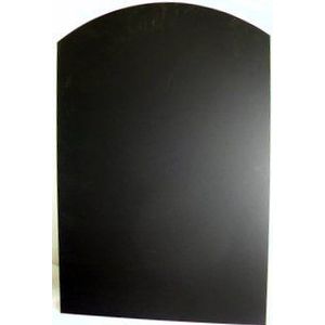 Krijtborden UK Unframed Blackboard met Gebogen Top, Hout, Zwart, 90 x 60 x 0,6 cm