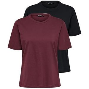 Only - ONLONLY - T-shirt - Windsor Wine - Duopack - 2-delig
