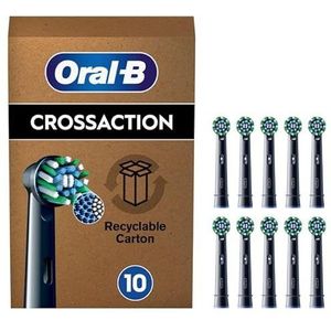 Oral-B Pro Cross Action Opzetborstels, Zwart, Verpakking Van 10 Stuks, Past In Brievenbus
