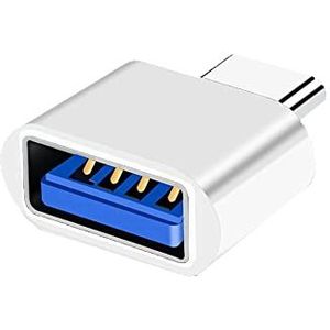 Magnet USB C naar USB 3.0 adapter, OTG adapter USB-C naar USB-A compatibel met MacBook, smartphones USB C en Type-C randapparatuur (wit)