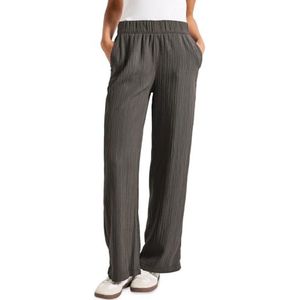 Street One Dames Crinkle broek met wijde pijpen in Bruin, in size: 32