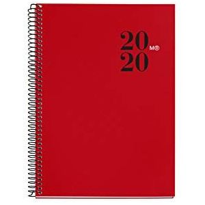 Miquelrius 34307-2020 Dagboek, Dagpagina (155 x 213 mm), Desktop, Stad Rood, Catalaans