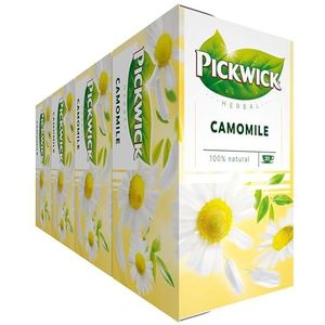 Pickwick Herbal Camomile Kruidenthee met Kamille (80 Theezakjes - 100% Natuurlijk) - Cafeïnevrij - 4 x 20 Zakjes