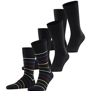 Esprit Heren Multi Stripe 3-pack sokken duurzaam biologisch katoen kort patroon 3 paar, zwart (black 3000), 40-46 EU