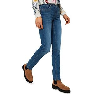 Cecil Dames B375767 jeansbroek taps toelopend, mid blue used wash, W25/L32, Mid Blue Used Wash, 25W x 32L