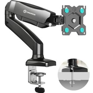 ONKRON Monitor Beugel Tafel voor 13-32 Inch Schermen tot 8 kg, Gasveer 75x75 & 100x100 VESA Monitor Arm Tafelbeugel Zwenkbaar, Kantelbaar, Roterend Zwart G80-B