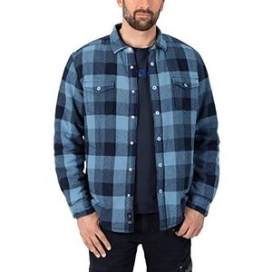 Timezone Heren Overshirt, Blue Check, XXL