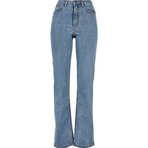 Urban Classics Damen Hose Ladies Highwaist Straight Slit Denim Pants tinted lightblue washed 27