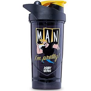 Shieldmixer Hero Pro Classic Shaker Johnny Bravo Pretty - BPA-vrij - gym accessoires - eiwitshaker - fitness drinkfles - zwart - 700 ml