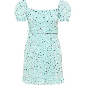 myMo mini-jurk korte mouwen dames 12523312, turquoise, XL