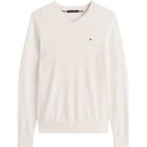 Tommy Hilfiger - ESSENTIAL COTTON V NECK - Gebreide Trui - Ivory Petal - Lange Mouwen