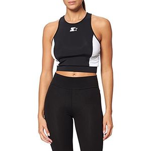 STARTER BLACK LABEL Dames Dames Starter Sports Cropped Top T-Shirt, zwart/wit, L