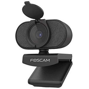 Foscam W41 4 MP Ultra HD USB-webcamera, 2K resolutie van 2688 x 1520 pixels, inkijkbescherming, 84°-groothoeklens, 2 microfoons voor live streaming, videogesprekken, conferenties, online onderwijs