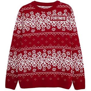 Fortnite Christmas Fair Isle Herren gestrickte Jumper Burgund xs | Pullover-Fair-Isle-Geschenkideen