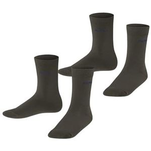 ESPRIT Uniseks-kind Sokken Foot Logo 2-Pack K SO Katoen Eenkleurig Multipack 2 Paar, Groen (Thymian 7821), 35-38