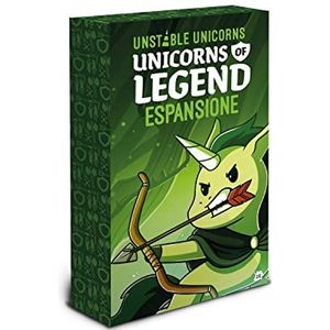 Asmodee - Unstable Unicorns: Unicorns of Legend, uitbreiding kaartspel, uitgave in het Italiaans