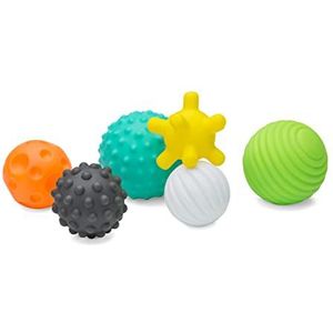 Infantino Sensory Textured Multi Ball Set - 6-delige getextureerde ballenset, speelgoed voor sensorische ontdekking en interactie, voor leeftijden vanaf 6 maanden en ouder