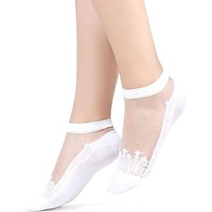 Yuko B. - Elegante voile sokken voor dames - Ultra duurzaam en comfortabel - Diva witte sokken - machinewasbaar - ideaal voor sneakers, hoge hakken - cadeau-idee voor dames, Wit, 36-41 EU