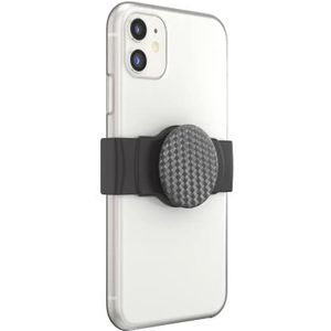 PopSockets: PopGrip Slide Stretch Niet-klevende Telefoonstandaard & Grip met Vierkante Randen en een Verwisselbare Top - Compatibel met de meeste Smartphones - Carbonite Weave