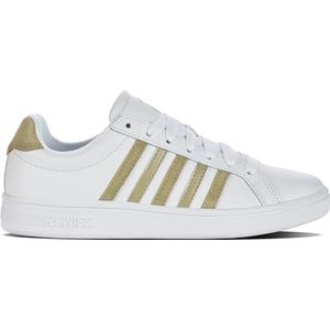 K-Swiss Court Sneakers voor dames, Wit Cornstalk Metallic, 38 EU