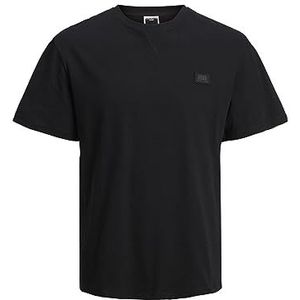 JACK & JONES Heren T-shirt Twill, zwart, L