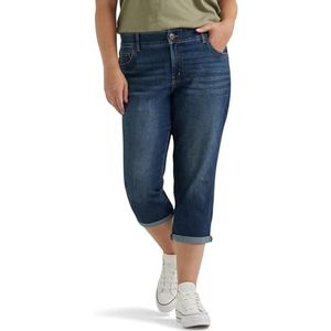 Lee Dames Plus Size Flex Motion Regular Fit 5 Pocket Capri Jean, Betoverd, 18