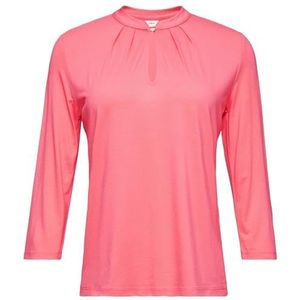 T-shirt - 4431 - Col Montant - Met Knop - Plis Decoratief - Kleur Unie