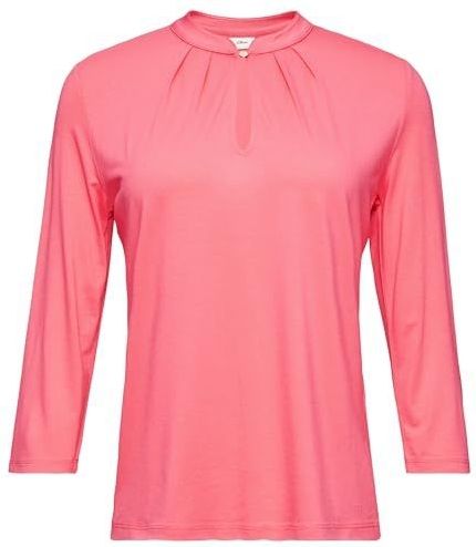 T-shirt - 4431 - Col Montant - Met Knop - Plis Decoratief - Kleur Unie