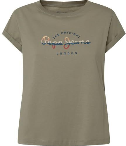 T-shirt - Groen - Katoen - Korte Mouwen - PEPEJEANS Logo