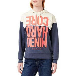 G-STAR Vrouwen Hard Core Denim Hoodie Color Block Sweats, Veelkleurig (Fantem Blauw/Papyrus Kleurblok D21897-d136-d208), XS